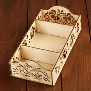 Органайзер для хранения специй Дарим Красиво «Цветы», 3 секции, 25137.5 см, дерево