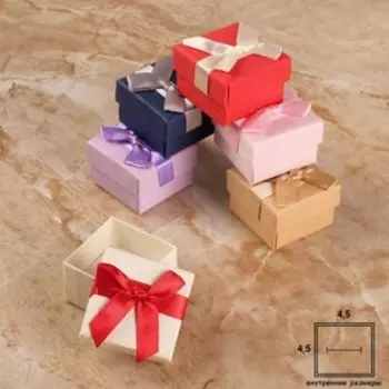 Коробочка подарочная под кольцо, серьги «Моменты», 55 см, (полезная часть 4.54.5 см,) МИКС