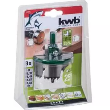 Коронка пильная наборная KWB EnergySaving, 25-68х28 мм, сталь MK75, сверло 6х68 мм, 7 шт