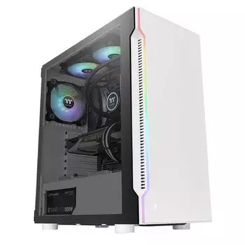 Корпус Thermaltake H200 TG Snow RGB, без БП, ATX, Midi-Tower, белый