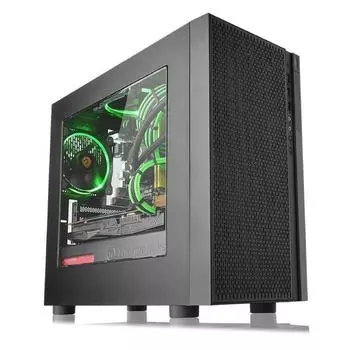 Корпус Thermaltake Versa H18 Window, без БП, mATX, Mini-Tower, черный
