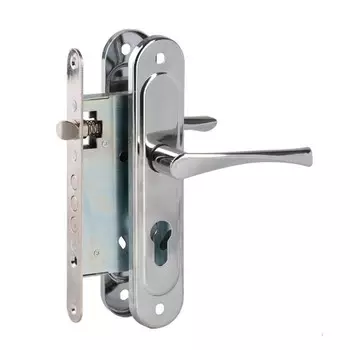 Корпус врезного замка Д-град Зенит ЗВ4.009/17 ПРОФИ, с ручками, без ц/м, цвет хром