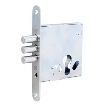 Корпус врезного замка Д-град Зенит ЗВ 1.009-01, 3 ригеля, без ручек, без ц/м, цинк