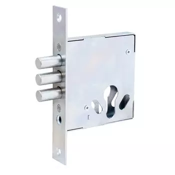 Корпус врезного замка Д-град Зенит ЗВ 1.010-01, 3 ригеля, без ручек, без ц/м, цинк