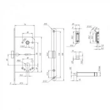 Корпус замка ML85-50 WH, белый