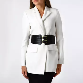 Корсет женский широкий, 6610.5 см, широкий, с двумя пряжками, чёрный