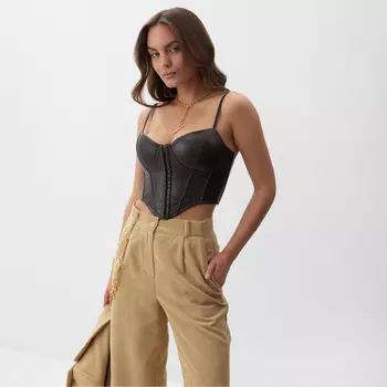 Корсет женский кожаный MIST, размер XS, коричневый