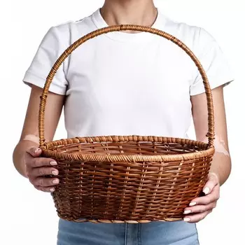 Корзина плетёная, 342713/39 см, лоза, кукуруза