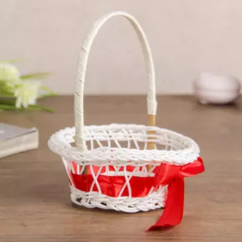 Корзина декоративная "С бантом и ручкой" 11,5х8,5х14 см
