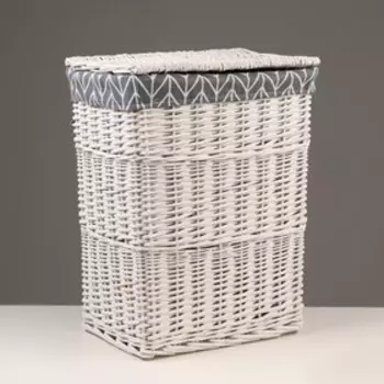 Корзина для белья, белая, 36х27х47 см