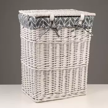 Корзина для белья, белая, 36х27х47 см