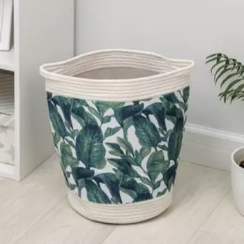 Корзина для белья Доляна «Эко», 30×40 см, цвет зелёный