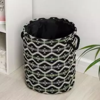 Корзина для белья Доляна «Этно», 45×35 см, цвет зелёный