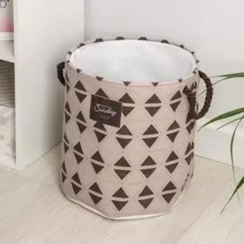 Корзина для белья Доляна «Капучино», 40×35 см, с затяжкой