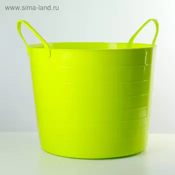 Корзина для белья мягкая, 27 л, d=37.5 см, h=30 см, ярко-зелёная