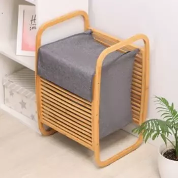 Корзина для белья Доляна Natura, с крышкой, 393560 см