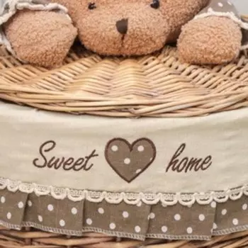 Корзина для белья плетёная Доляна «Медвежонок», 36×36×41 см, цвет бежевый