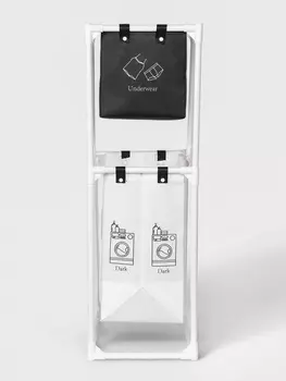 Корзина для белья складная Доляна, 283995 см, чёрная, белая