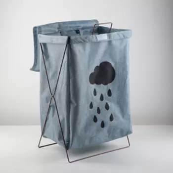 Корзина для белья складная с крышкой «Тучка», 3528,557,5 см, цвет синий