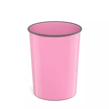 Корзина для бумаг 13.5л ErichKrause Pastel, литая, пластик, розовая