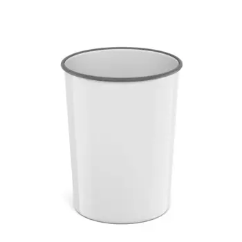 Корзина для бумаг и мусора 13.5 литров ErichKrause Classic, пластиковая, литая, белая