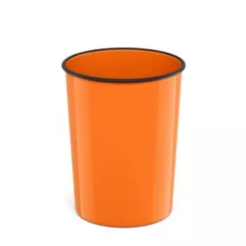 Корзина для бумаг и мусора 13,5 литров ErichKrause Neon Solid, пластиковая, литая, оранжевая