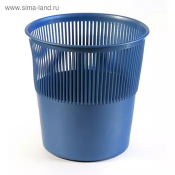 Корзина для бумаг и мусора Uni, 12 литров, пластик, сетчатая, синяя