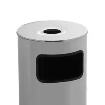 Корзина для бумаг с пепельницей 50 л, нержавеющая сталь