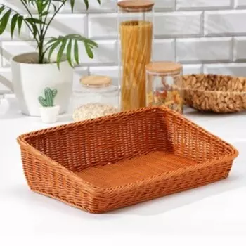 Корзина для продуктов Доляна, 452912 см, коричневая