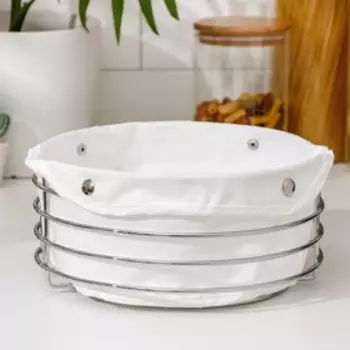 Корзина для хлеба Доляна, 23×23×10,5 см, цвет белый