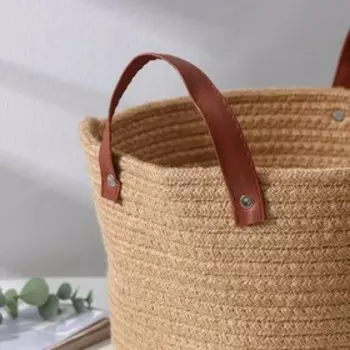 Корзина для хранения плетёная ручной работы Доляна «Айко»,, 27×27×19 см, цвет бежевый