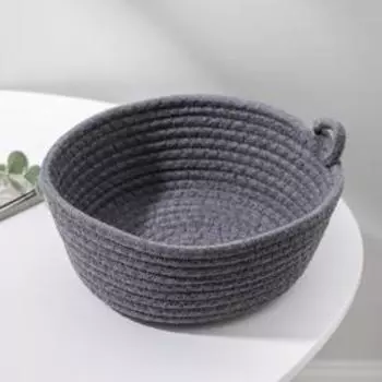Корзина для хранения Доляна «Аннет», плетёная, 23×23×8 см, цвет серый