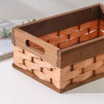 Корзина для хранения Доляна «Дерево», 30×19×11,5 см, цвет светло-коричневый