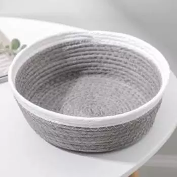 Корзина для хранения Доляна «Галактика», плетёная, 24×24×9 см, цвет серый