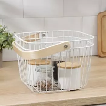 Корзина для хранения Доляна «Эстетик», 24×25×18 см, цвет белый