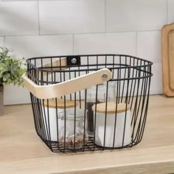 Корзина для хранения Доляна «Эстетик», 24×25×18 см, цвет чёрный
