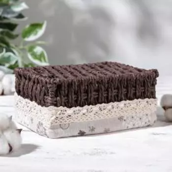 Корзина для хранения Доляна «Полянка», плетёная, 19×13,3×8 см, цвет коричневый