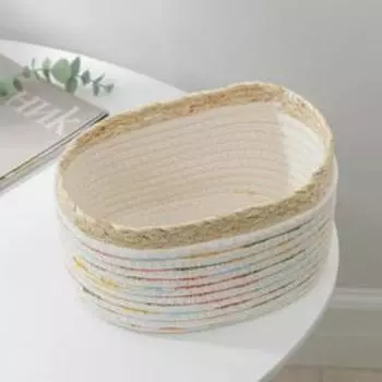 Корзина для хранения Доляна «Радуга», плетёная, 20×15×11 см, цвет белый