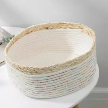 Корзина для хранения Доляна «Радуга», плетёная, 30×25×13 см, цвет белый