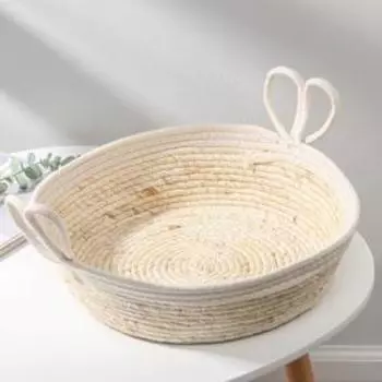 Корзина для хранения Доляна «Рони», 35×35×17 см, цвет белый