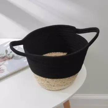 Корзина для хранения Доляна «Соун», плетёная, 38×25×20 см, цвет чёрный