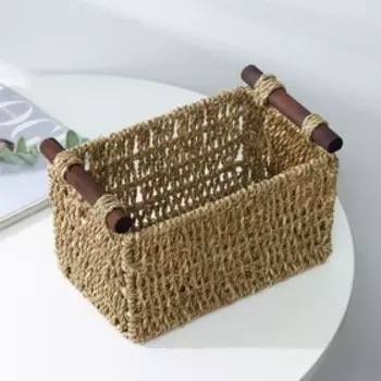 Корзина для хранения плетёная ручной работы Доляна «Став», 23×13×14 см, цвет коричневый