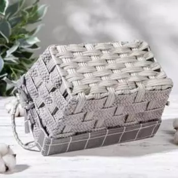 Корзина для хранения Доляна «Тэм», плетёная, 27×17×20 см, цвет серый