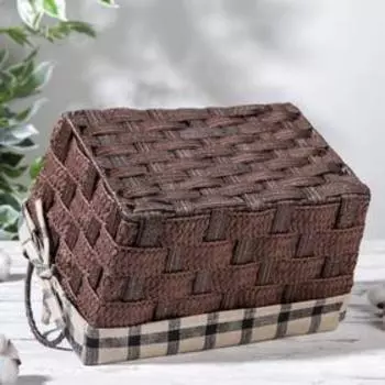 Корзина для хранения Доляна «Тэм», плетёная, 33×21×21 см, цвет коричневый