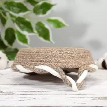 Корзина для хранения Доляна «Визави», плетёная, 21×19×5 см, цвет бежевый