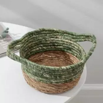 Корзина для хранения «Магия», плетёная, 28×22,5×13 см, цвет зелёный