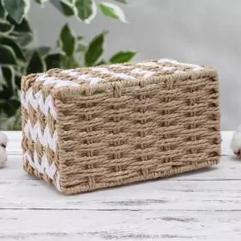 Корзина для хранения плетёная ручной работы Доляна «Айка», 27,51712 см, цвет бежево-белый