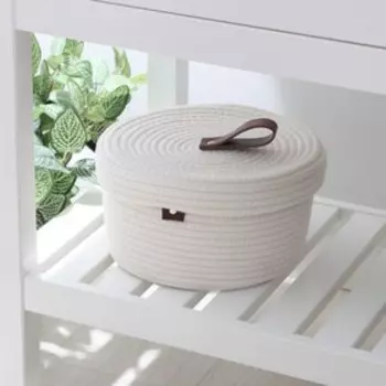 Корзина для хранения SL Home «Бэлл», плетёная, ручной работы, малая, 252513.5 см, белая