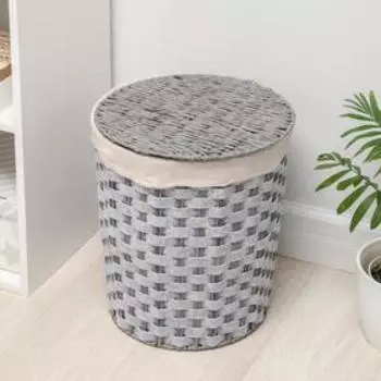 Корзина для хранения плетёная Доляна «Уют», 31×31×41 см, цвет серый