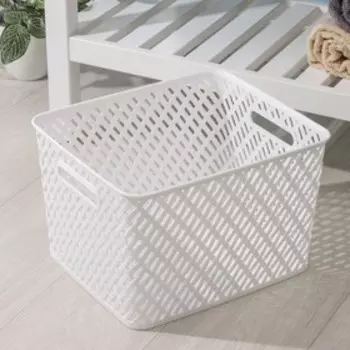 Корзина для хранения Альтернатива «Плетёнка», пластик, 352922.5 см, белая